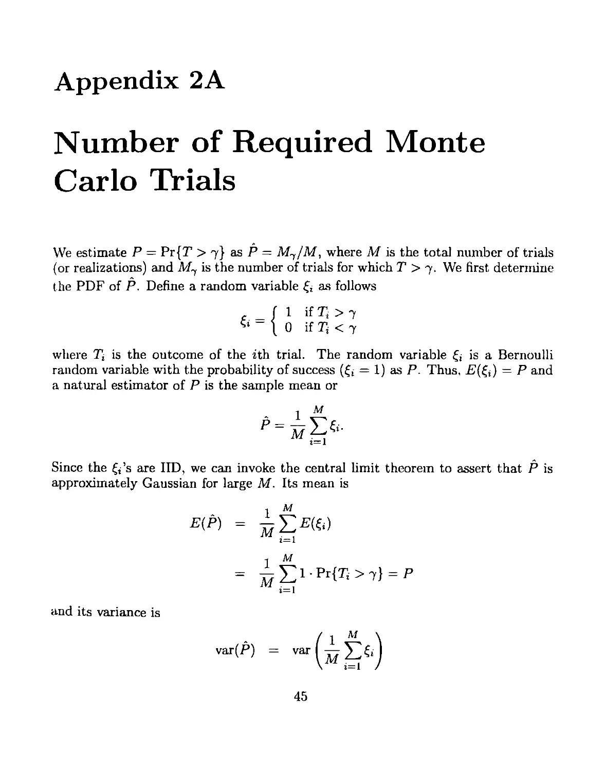 Appendix 2A Number of Required Monte Carlo Trials