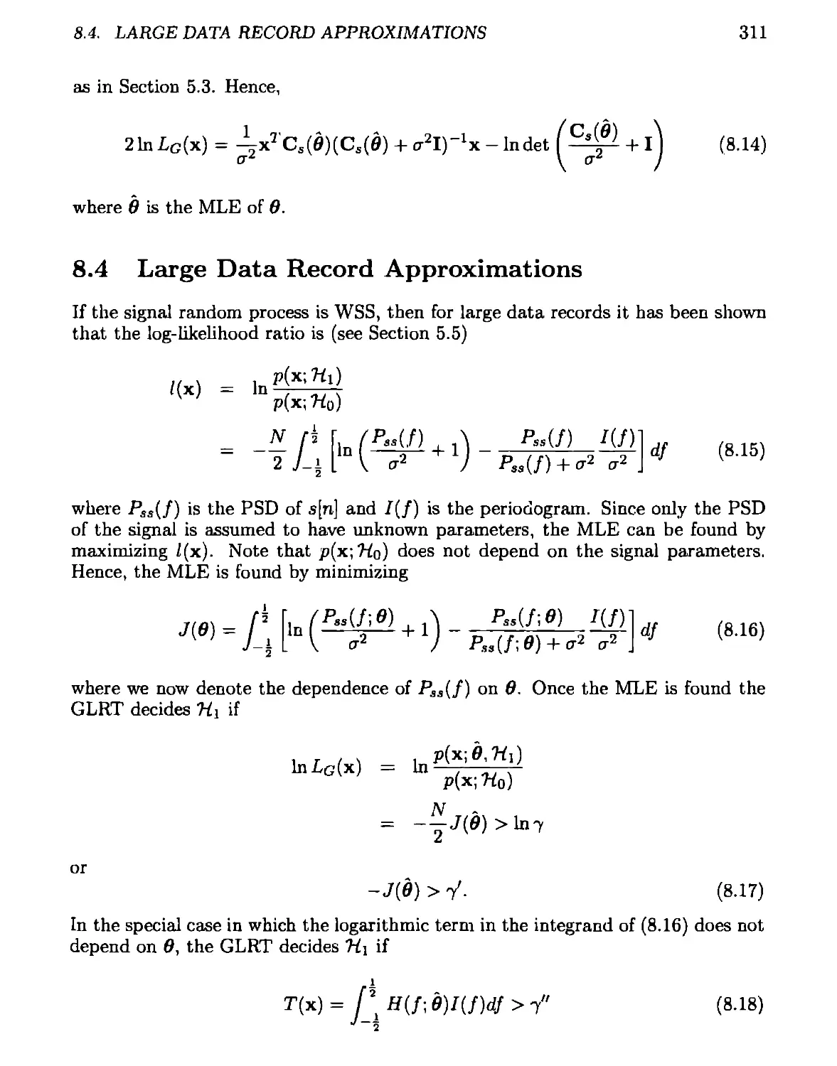 8.4 Large Data Record Approximations