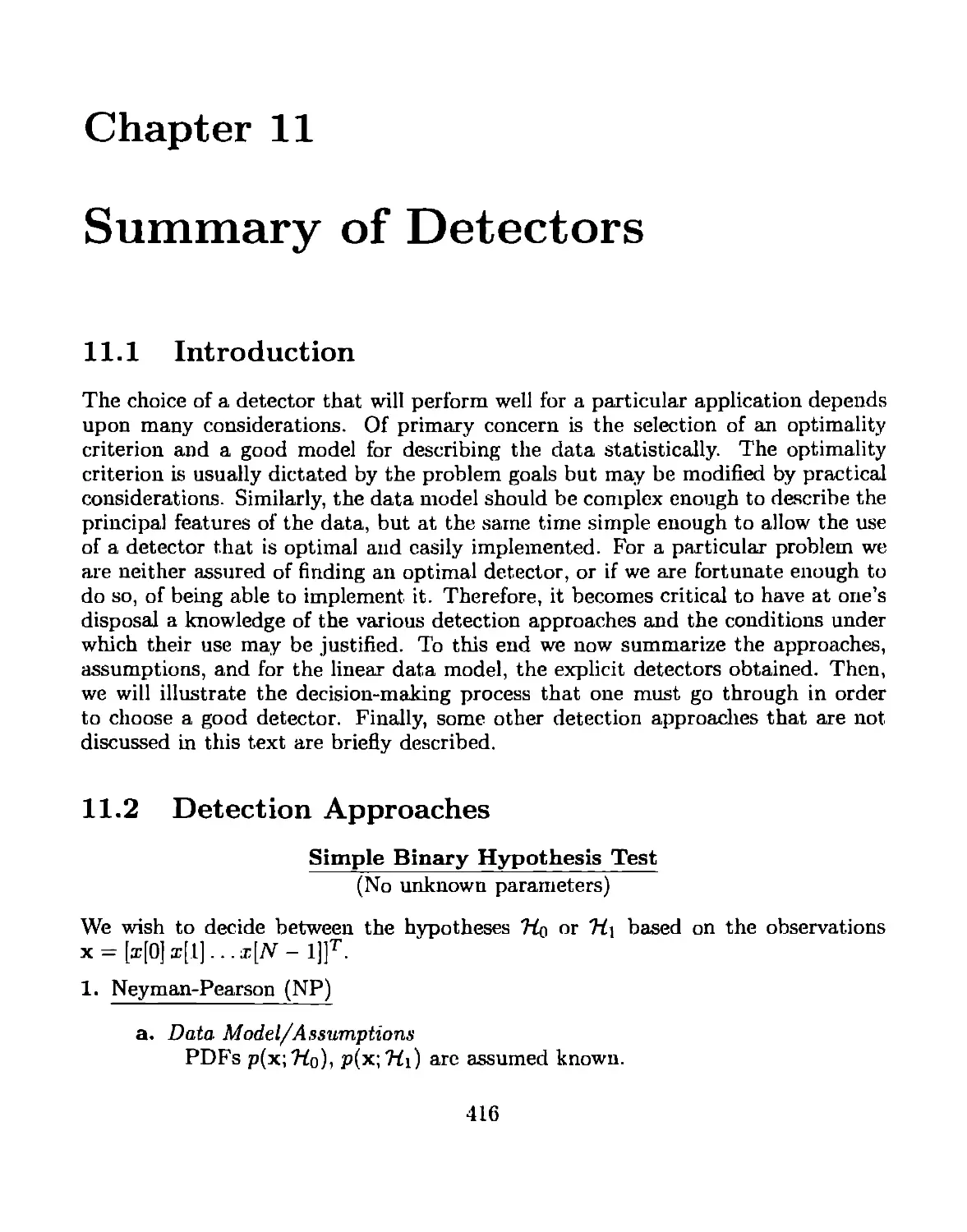 11 Summary of Detectors
11.2 Detection Approaches