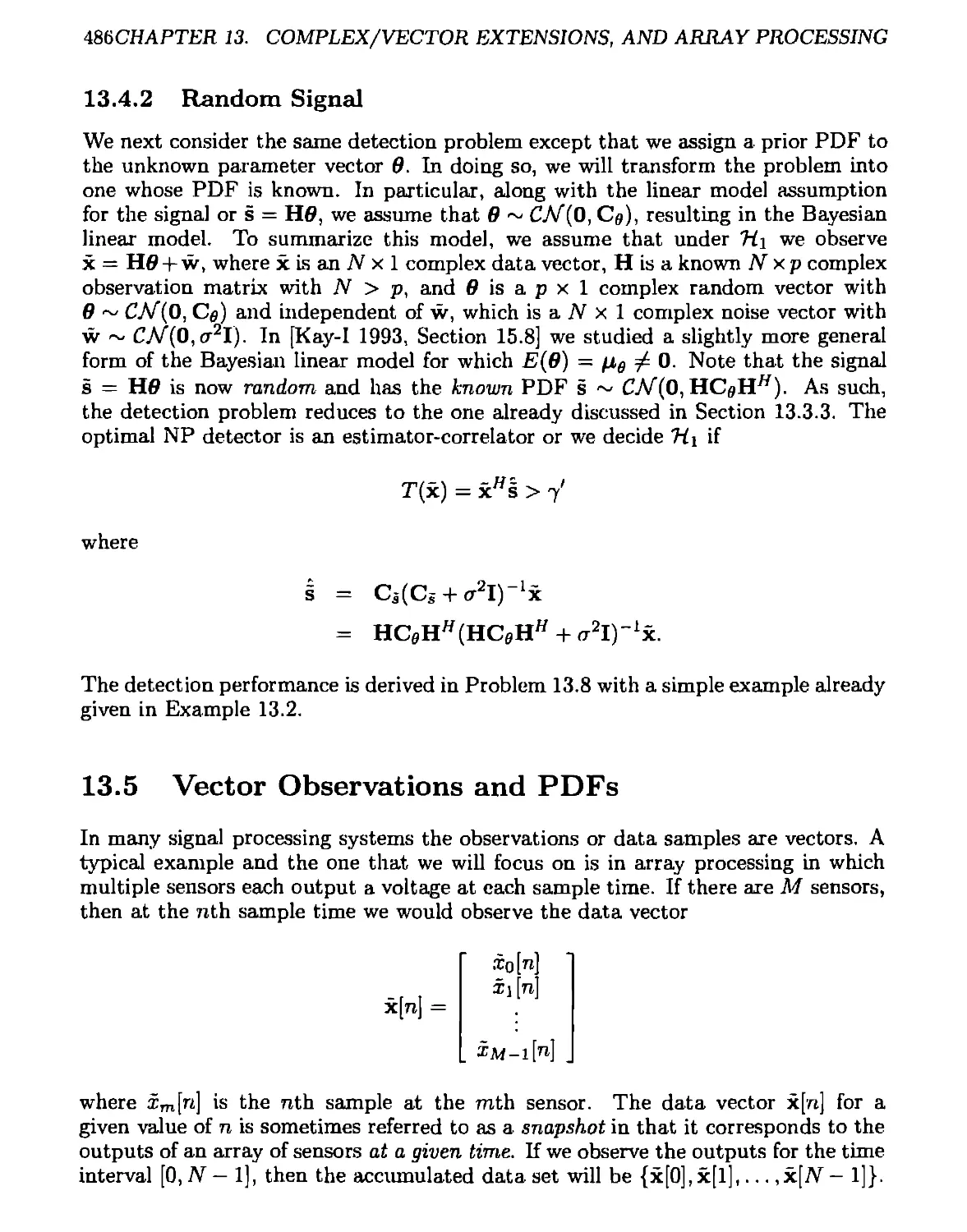 13.4.2 Random Signal
13.5 Vector Observations and PDFs