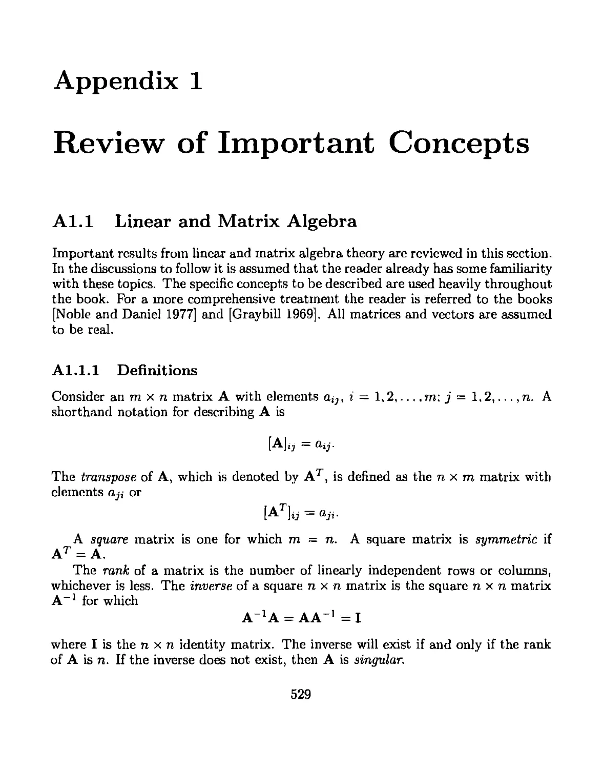 Appendix 1 Review of Important Concepts