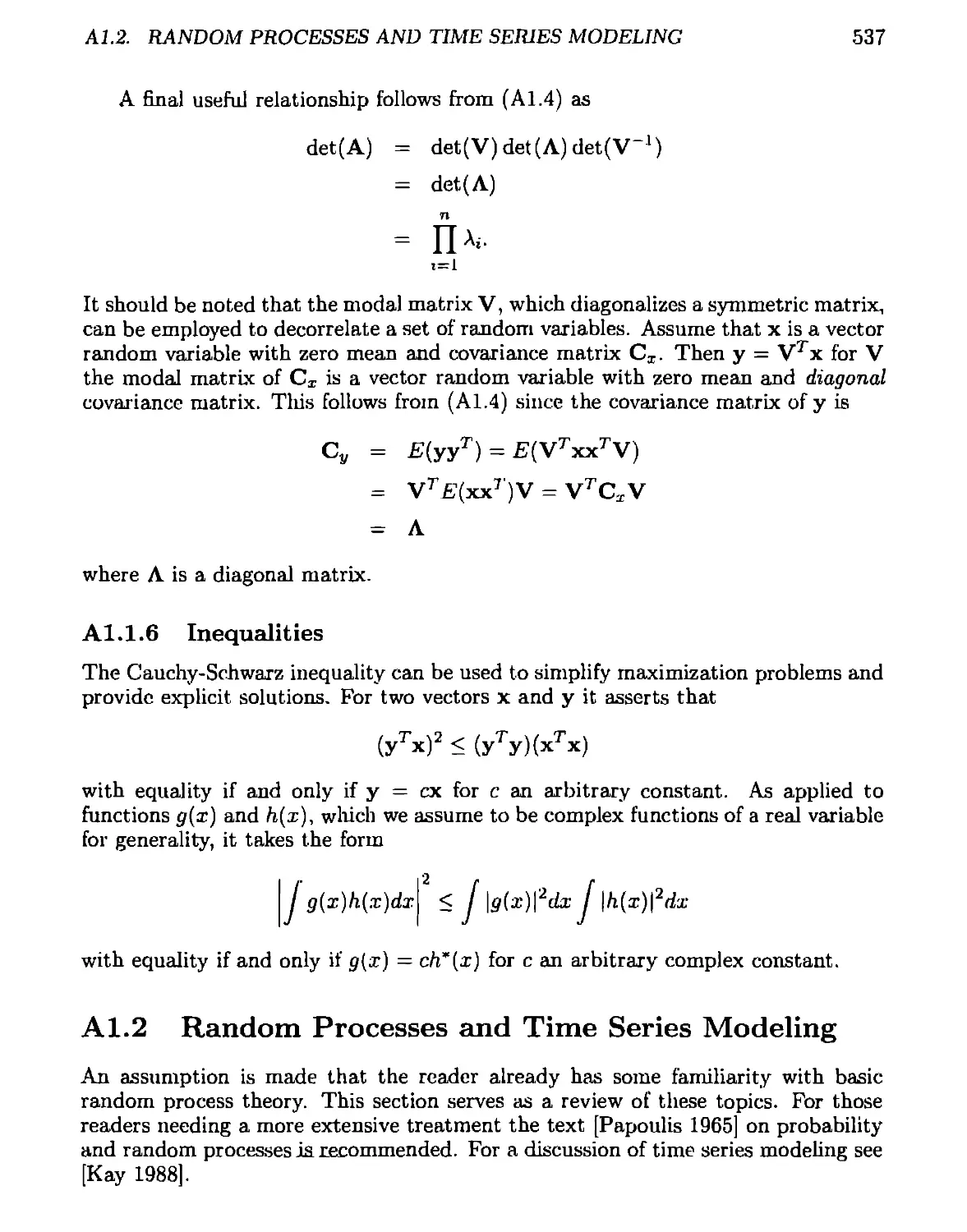 A.1.1.6 Inequalities
A.1.2 Random Processes and Time Series Modeling