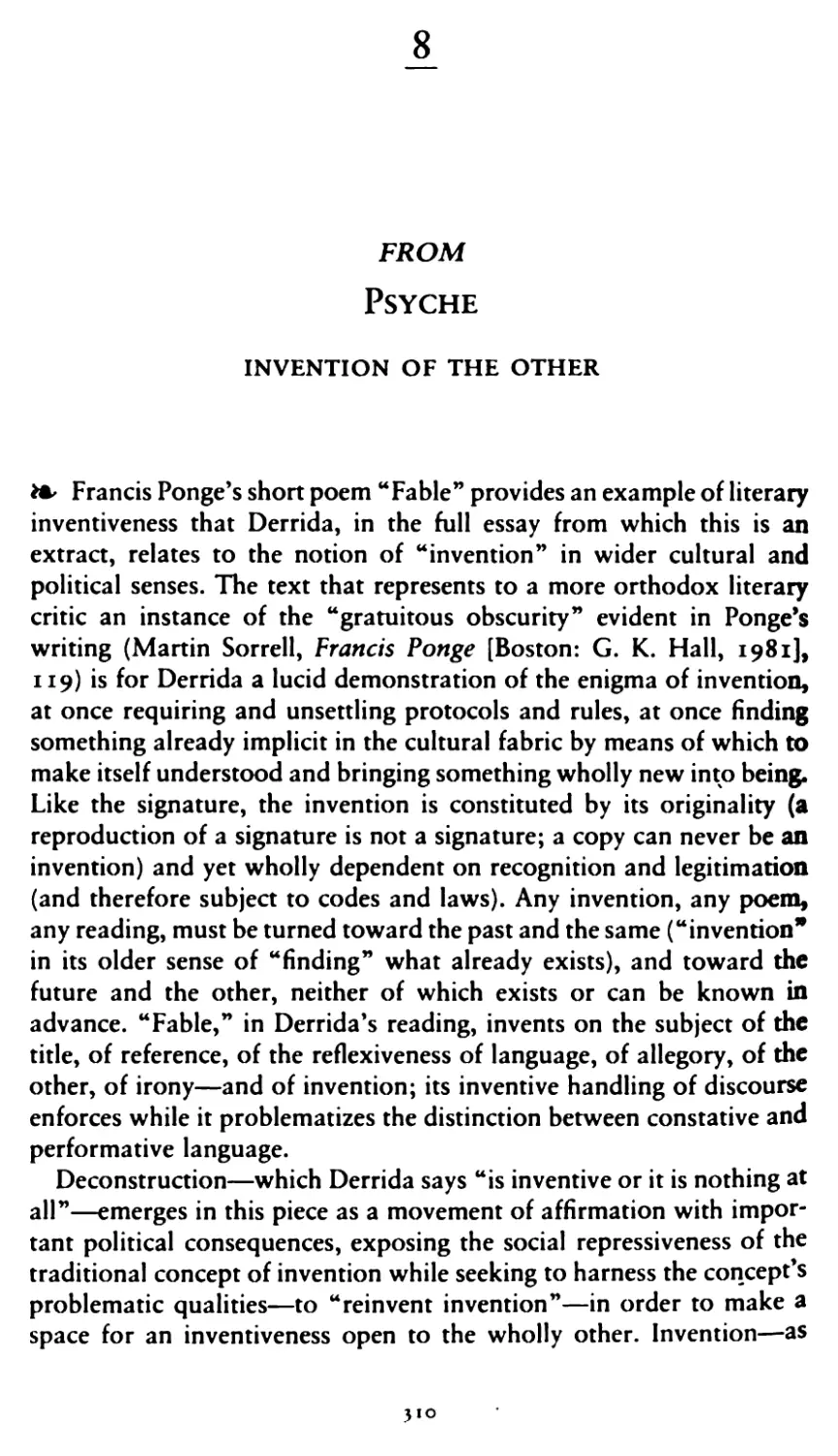 8.From Psyche: Invention of the Other