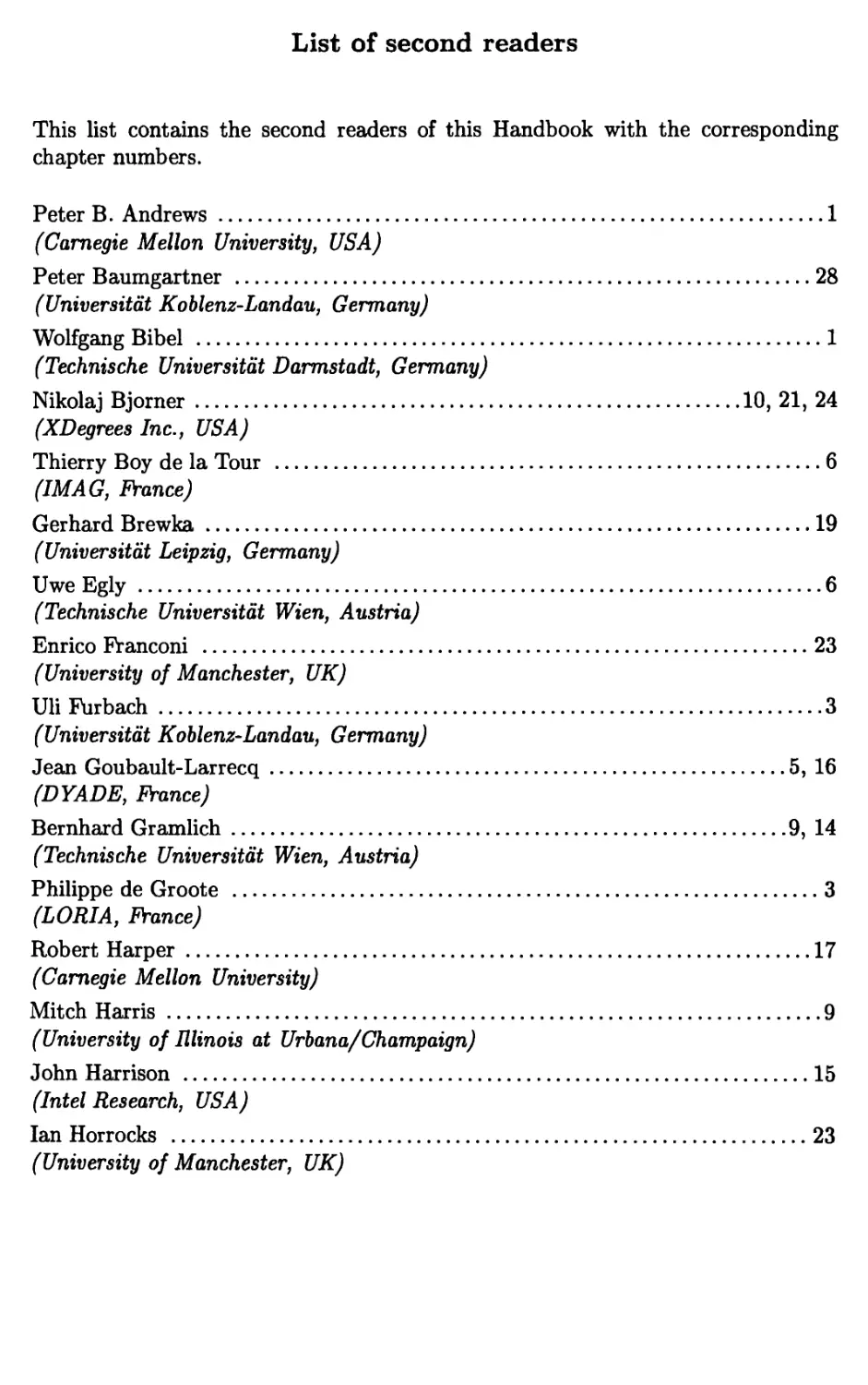 List of second readers