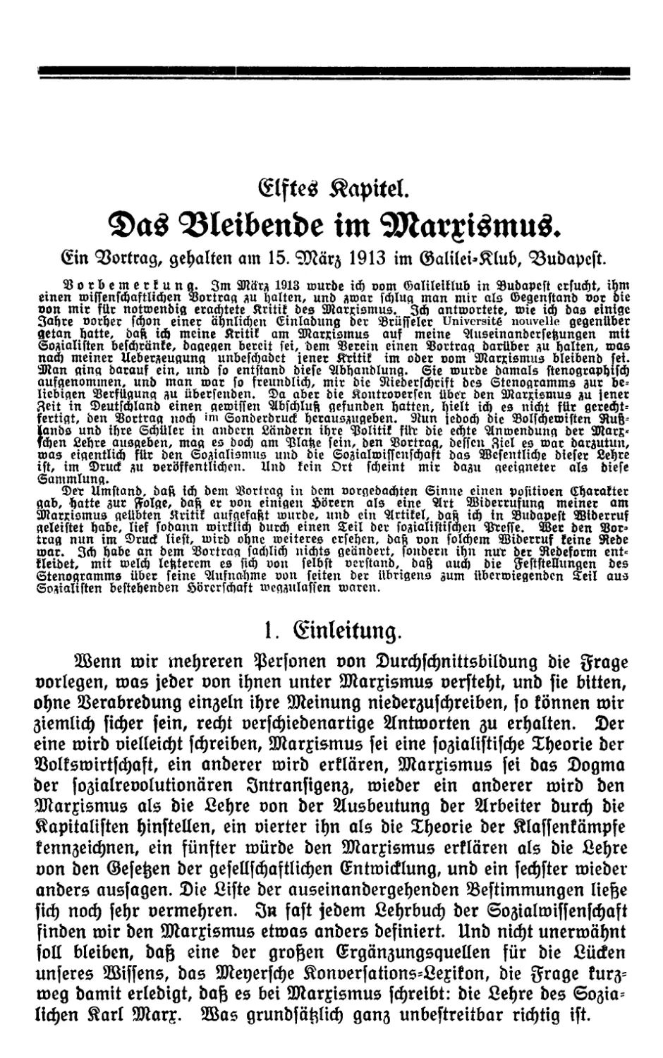 Elftes Kapitel. Das Bleibende im Marxismus