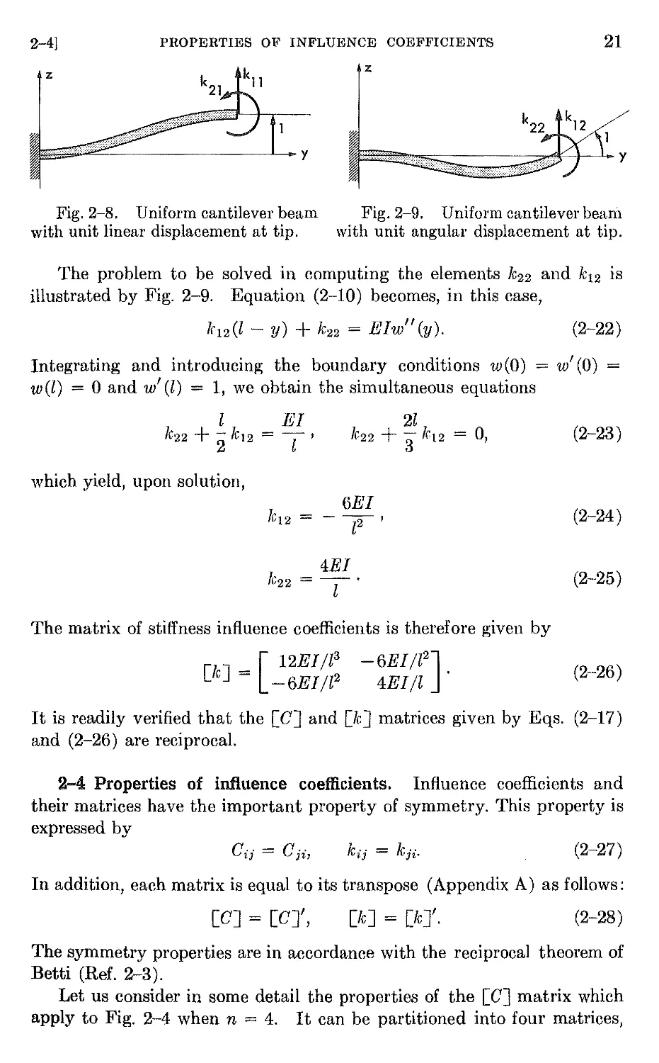 2.4 Properties of influence coefficients