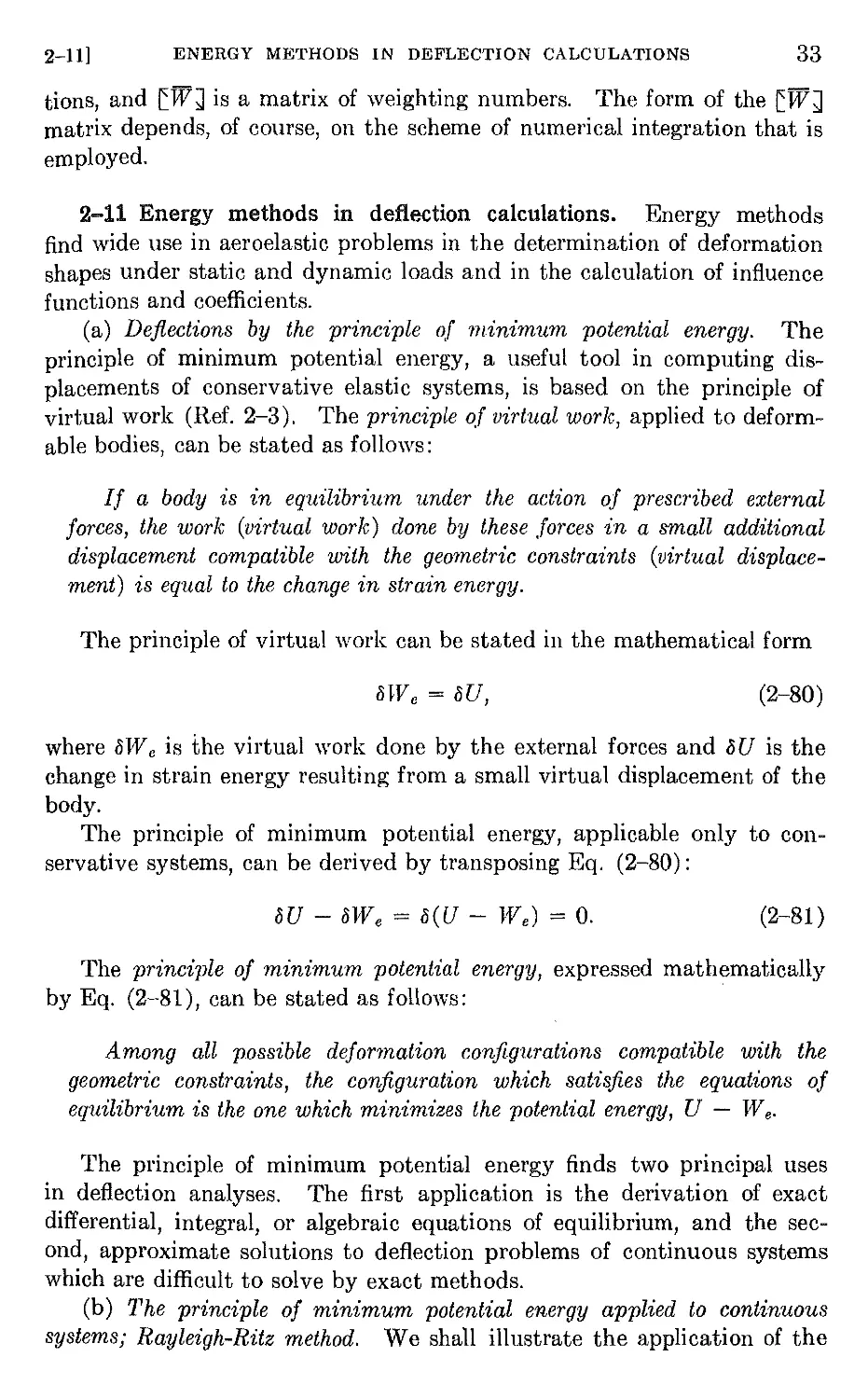 2.11 Energy methods in deflection calculations