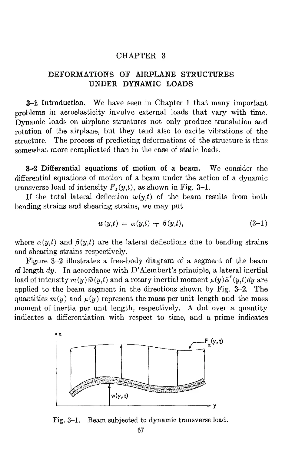 Chapter 3. Deformations of Airplane Structures Under Dynamic Loads
3.2 Differential equations of motion of a beam