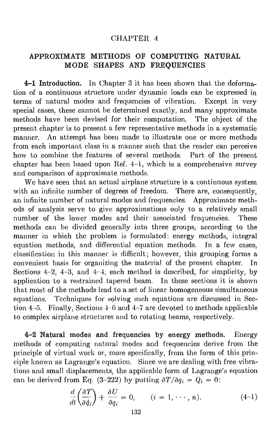 Chapter 4. Approximate Methods of Computing Natural Mode Shapes and Frequencies
4.2 Natural modes and frequencies by energy methods