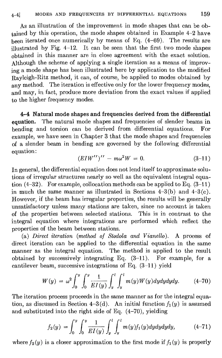 4.4 Natural mode shapes and frequencies derived from the differential equation