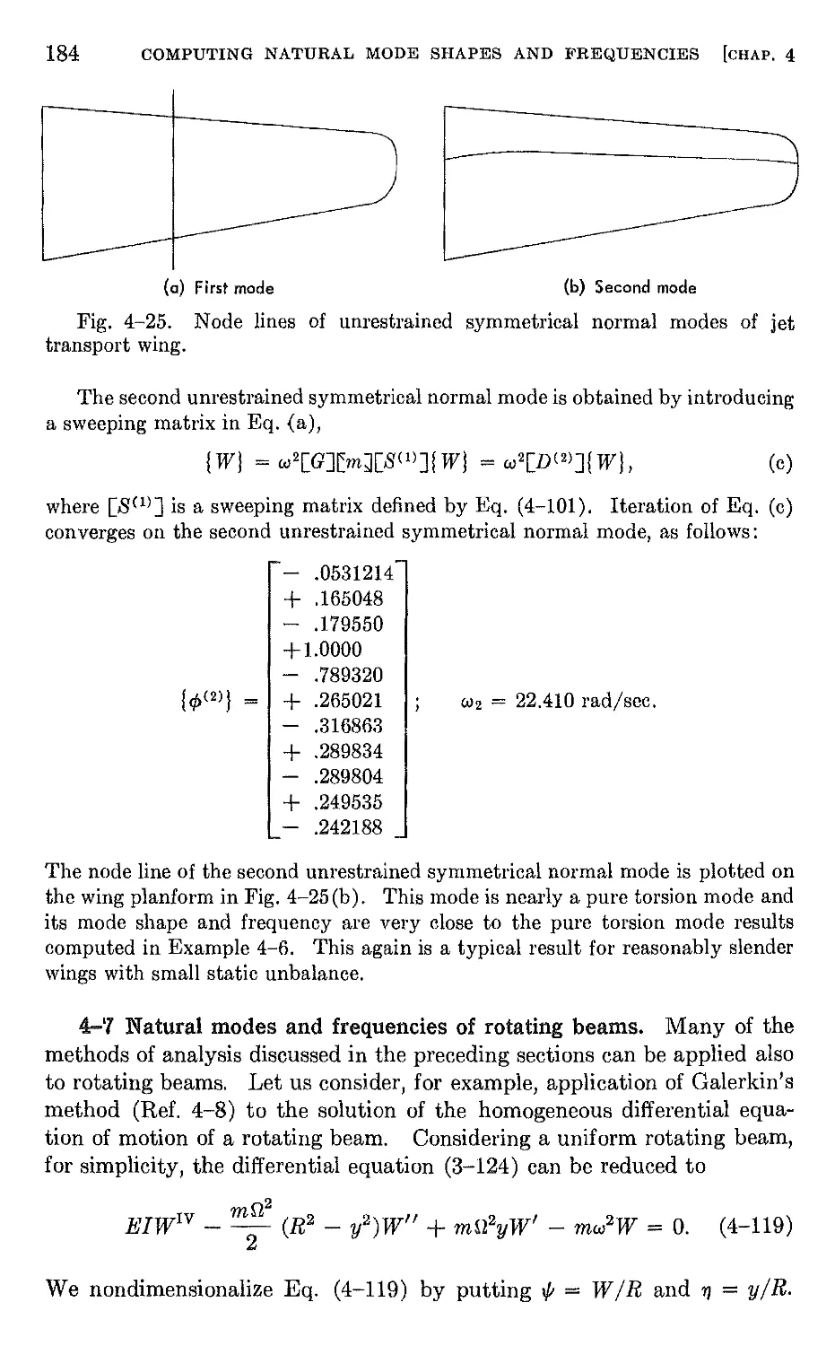 4.7 Natural modes and frequencies of rotating beams