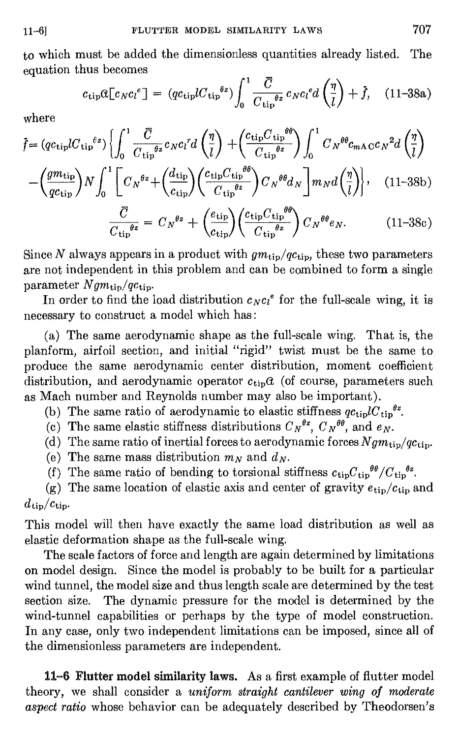 11.6 Flutter model similarity laws
