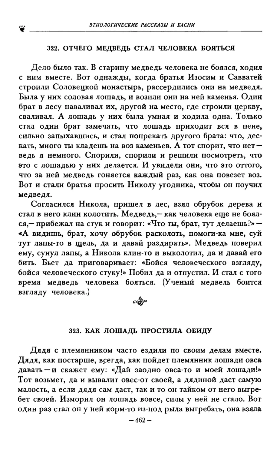 322. ОТЧЕГО МЕДВЕДЬ СТАЛ ЧЕЛОВЕКА БОЯТЬСЯ
323. КАК ЛОШАДЬ ПРОСТИЛА ОБИДУ