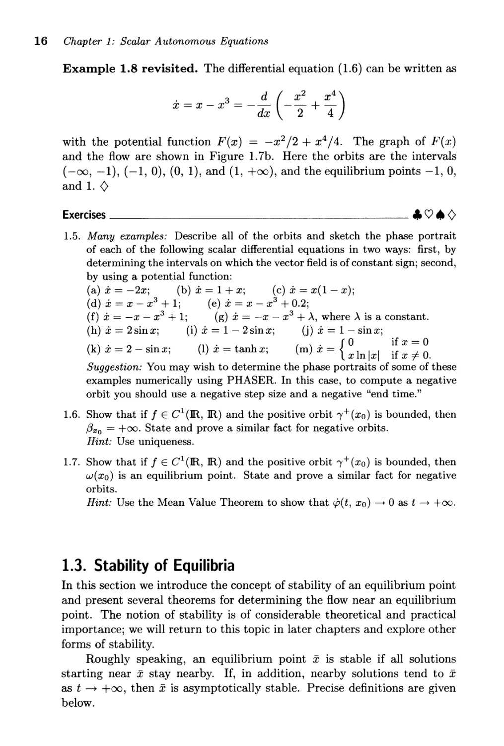 1.3. Stability of Equilibria