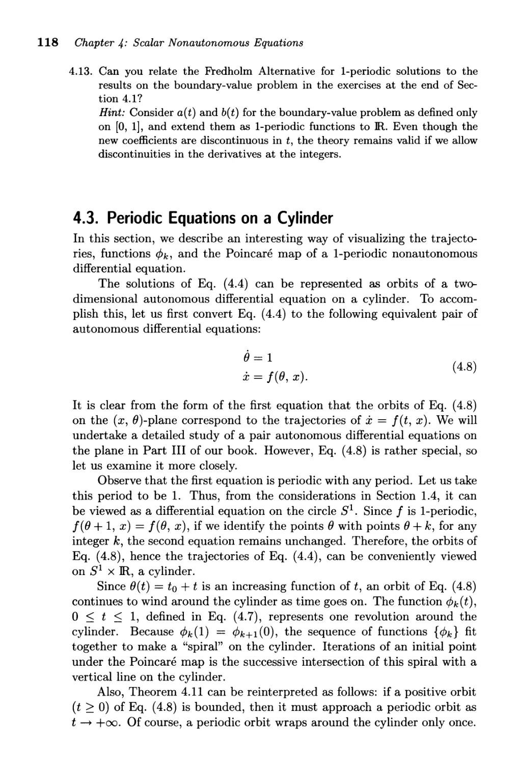 4.3. Periodic Equations on a Cylinder
