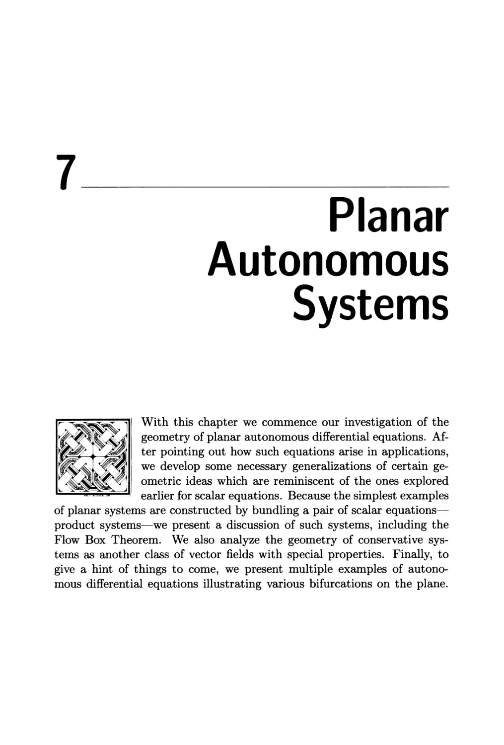 Chapter 7. Planar Autonomous Systems