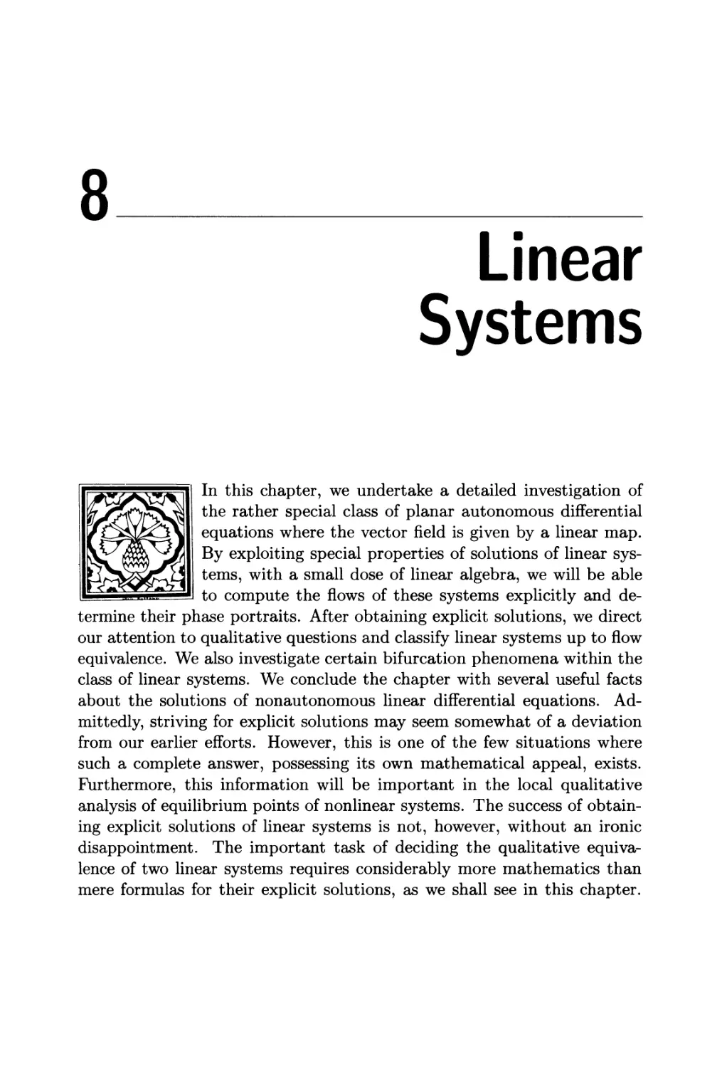 Chapter 8. Linear Systems
