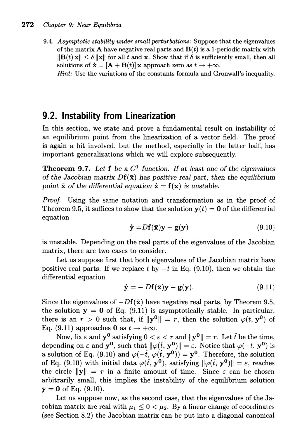 9.2. Instability from Linearization