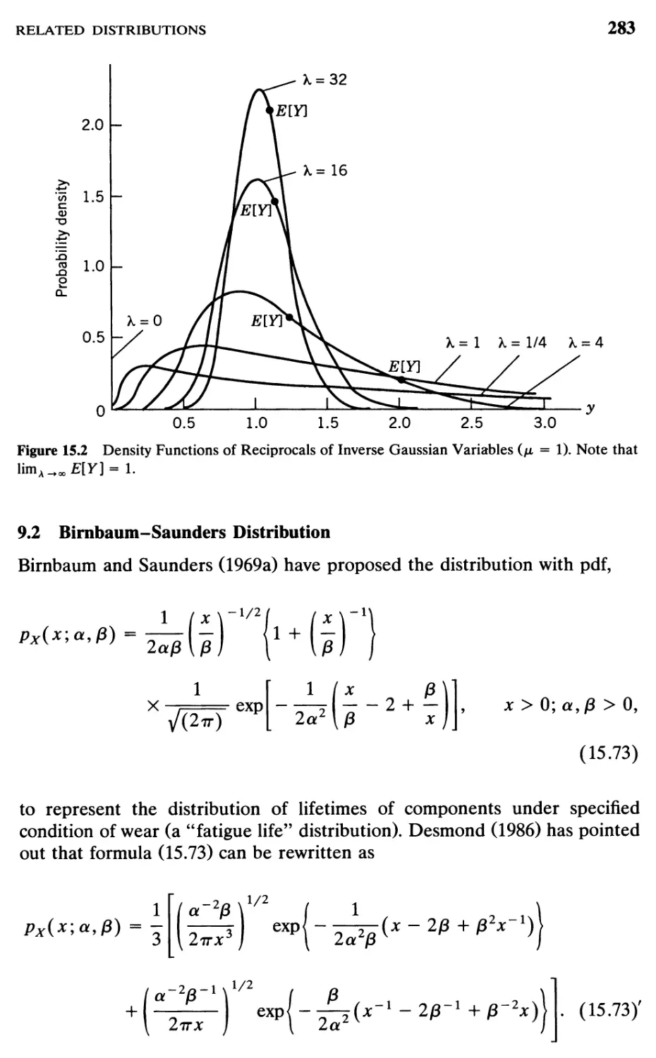 9.2 Birnbaum-Saunders Distribution, 283