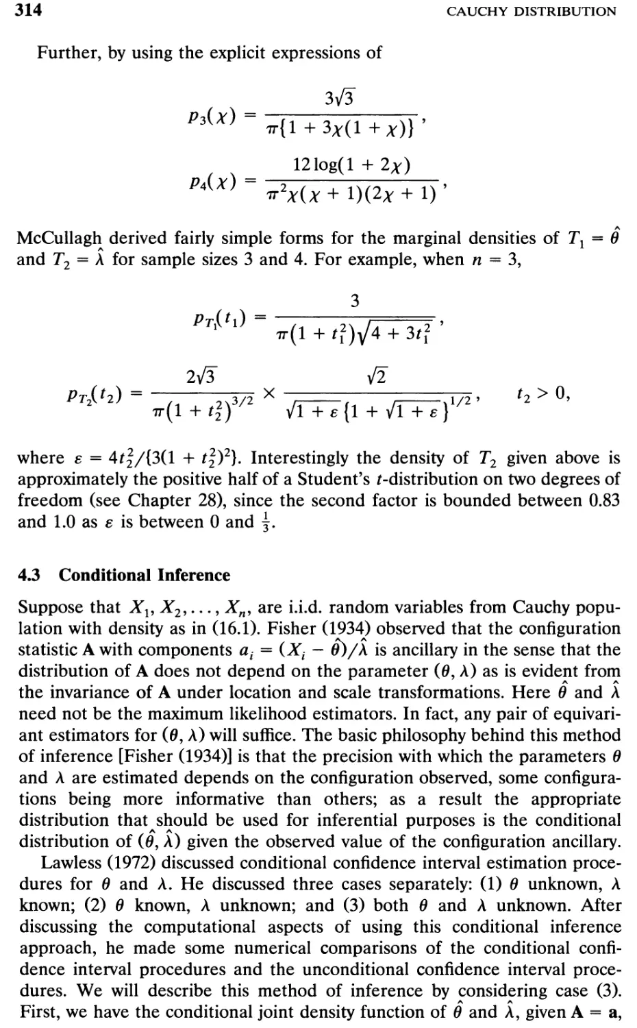 4.3 Conditional Inference, 314