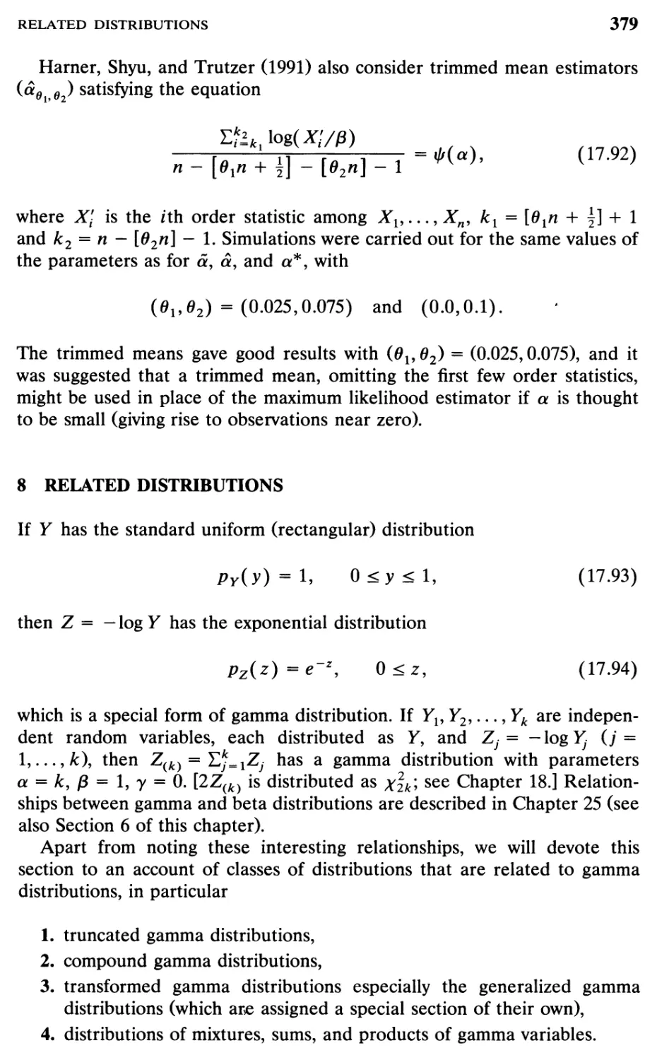 8 Related Distributions, 379