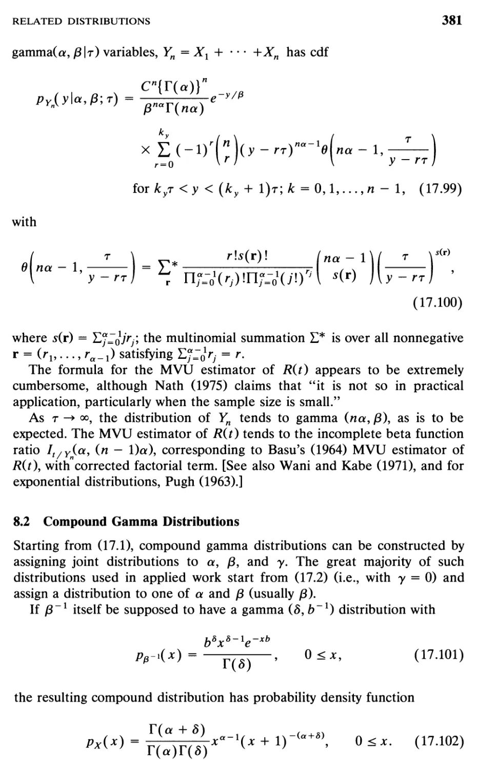 8.2 Compound Gamma Distributions, 381