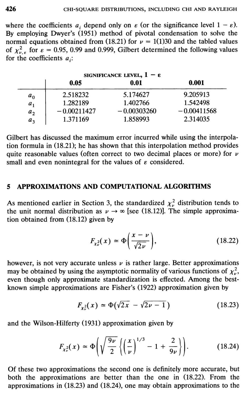 5 Approximations and Computational Algorithms, 426