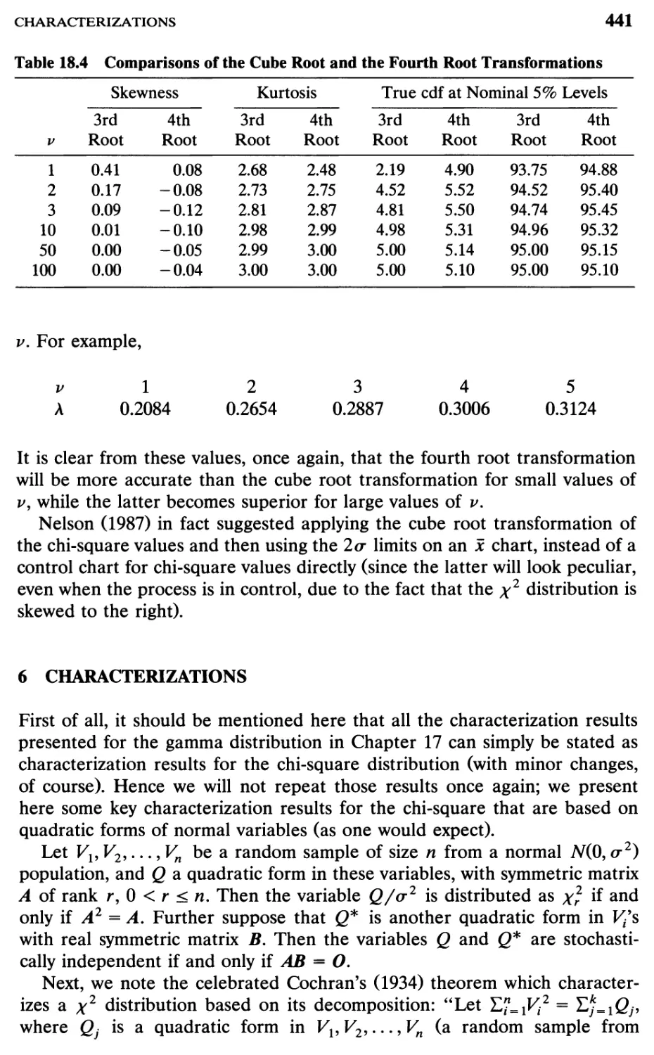 TABLE 18.4 Comparisons of the cube root and the fourth root 441
6 Characterizations, 441