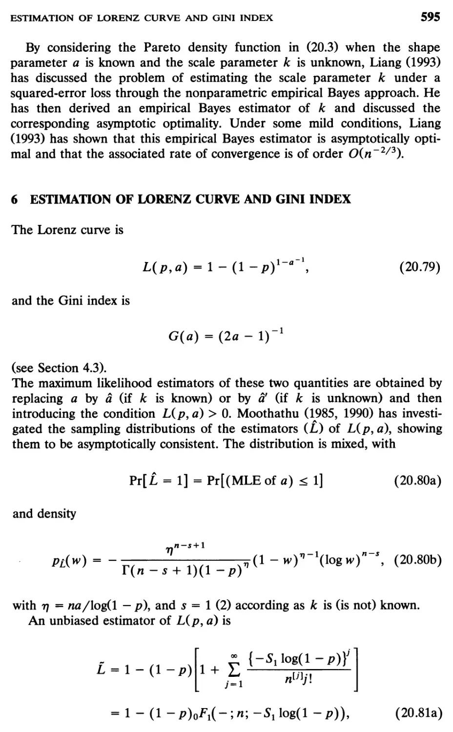 6 Estimation of Lorenz Curve and Gini Index, 595