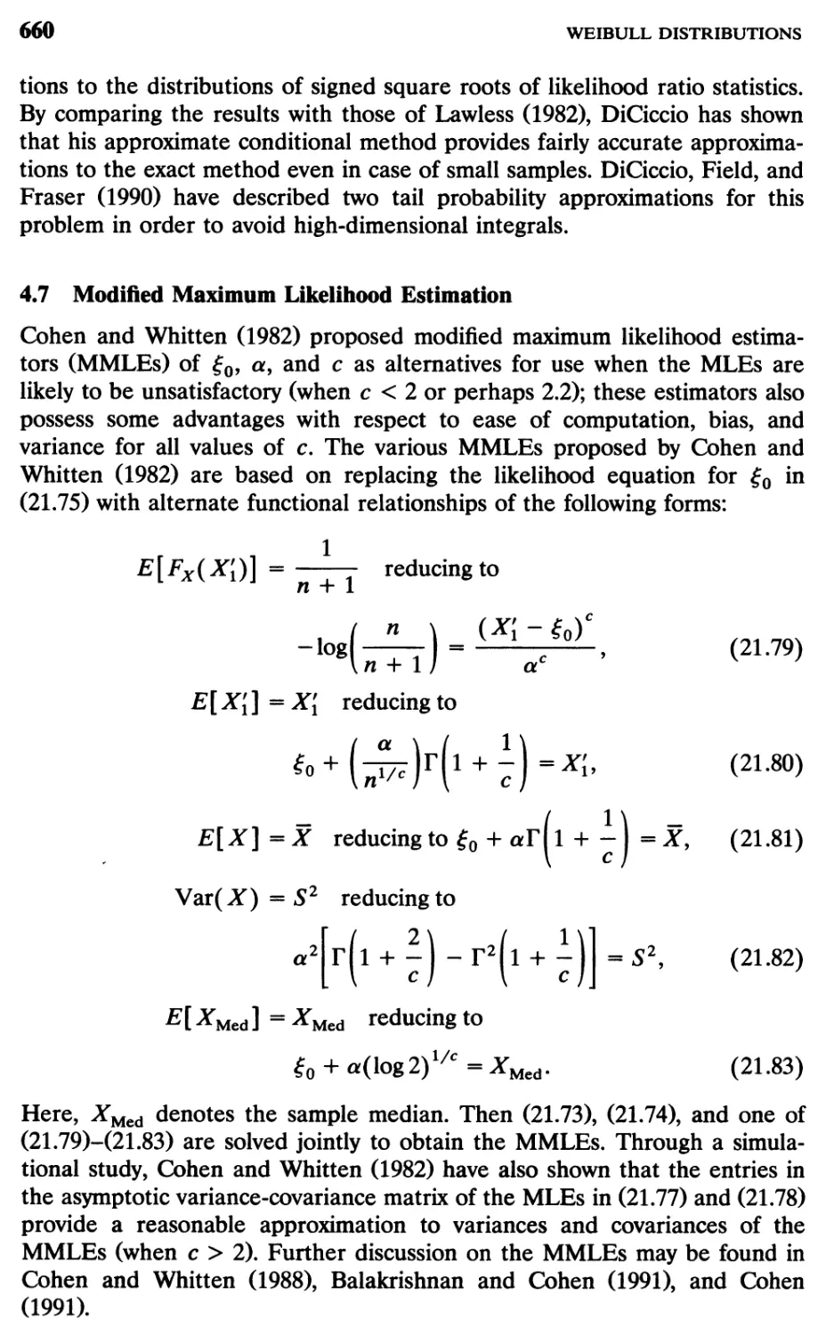 4.7 Modified Maximum Likelihood Estimation, 660
