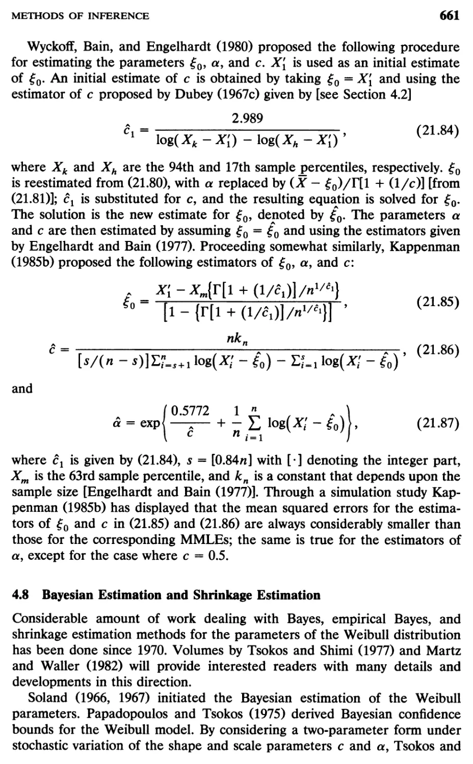 4.8 Bayesian Estimation and Shrinkage Estimation, 661
