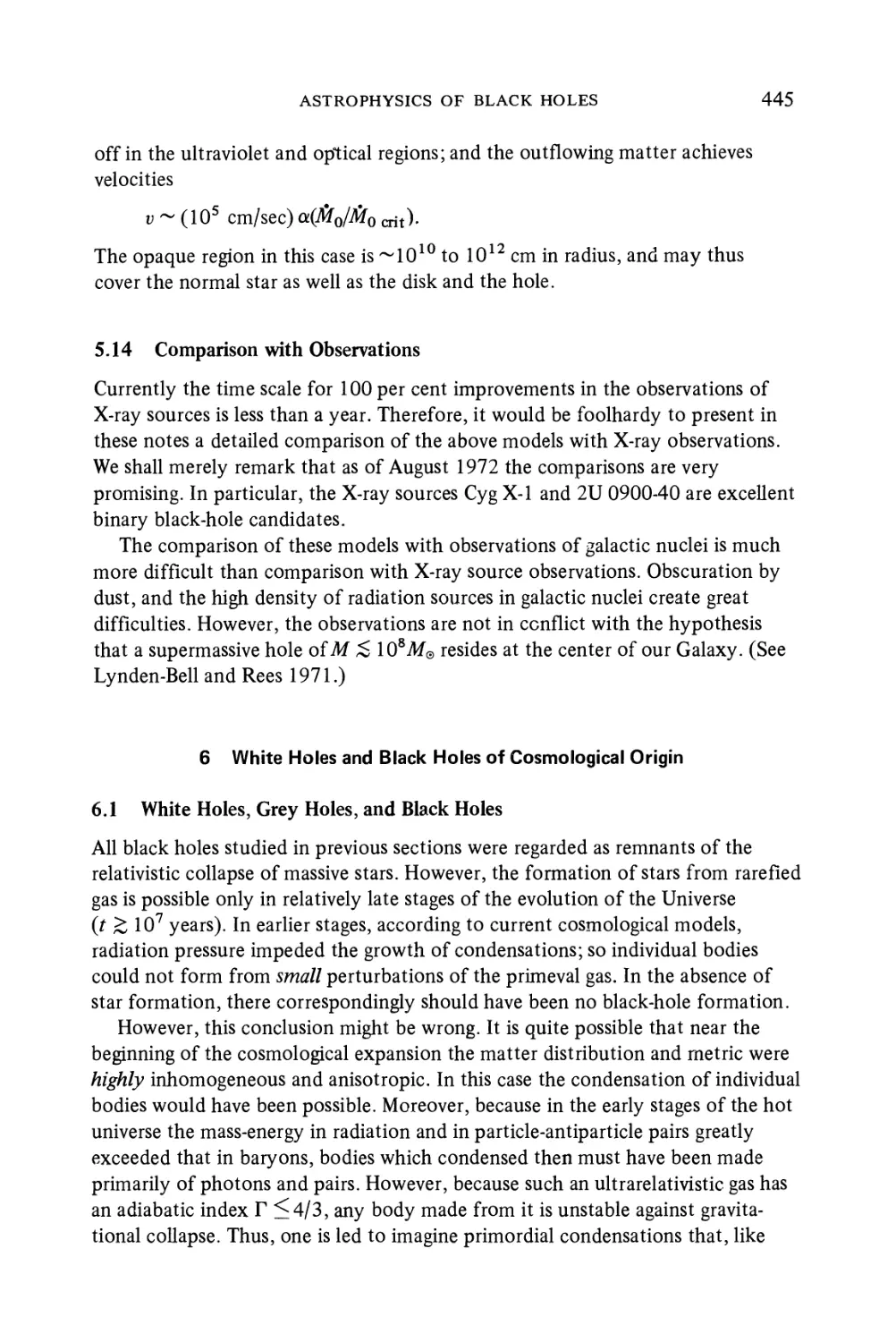 5.14 Comparison with Observations
6 White Holes and Black Holes of Cosmological Origin