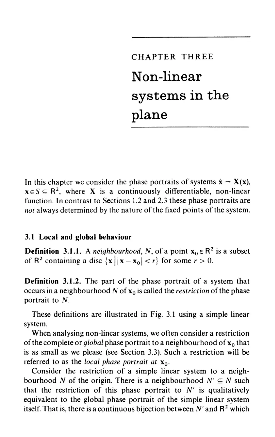 3 Non-Iinear systems in the plane