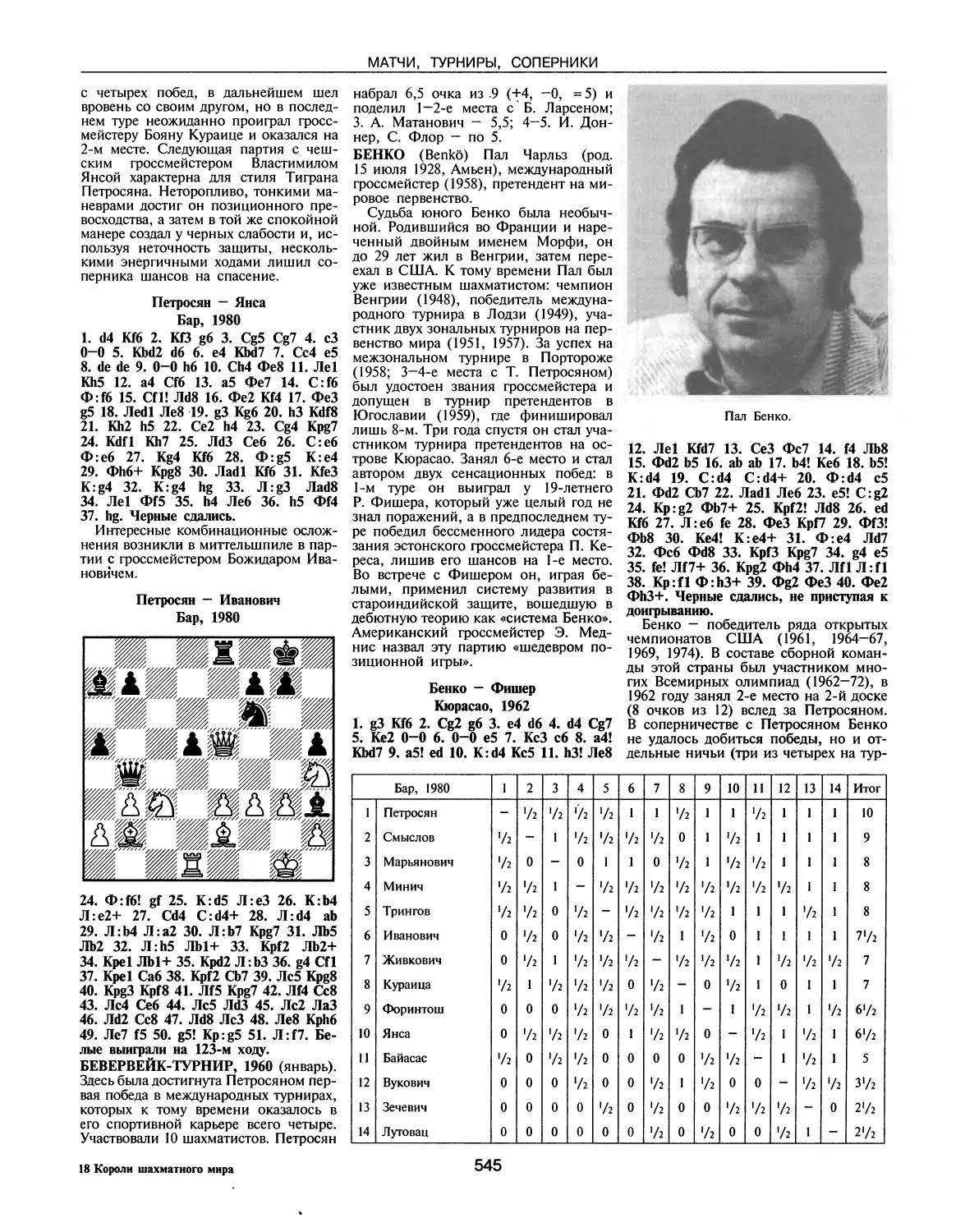 Бевервейк-турнир, 1960
Бенко П.