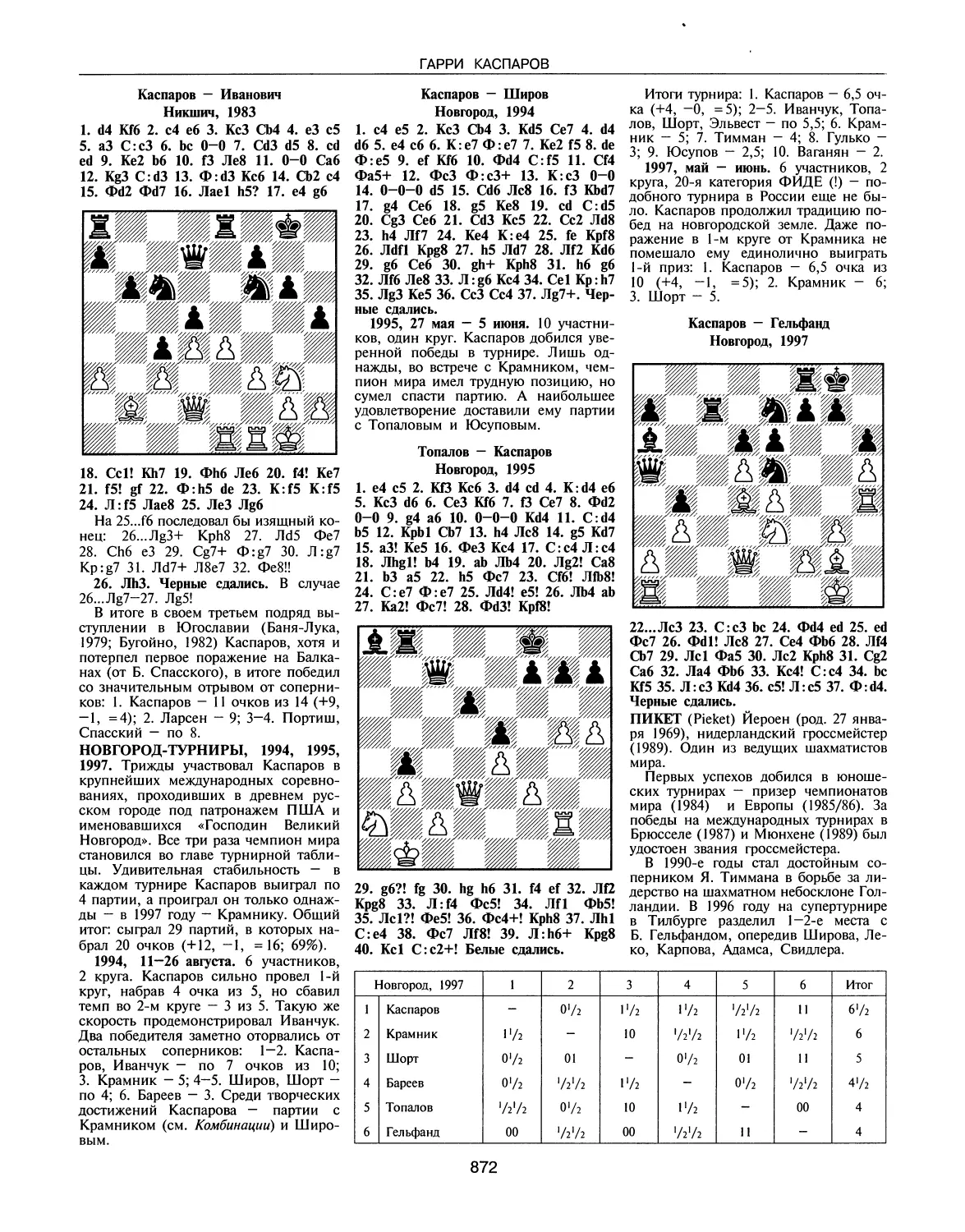 Новгород-турниры, 1994, 1995, 1997
Пикет И.