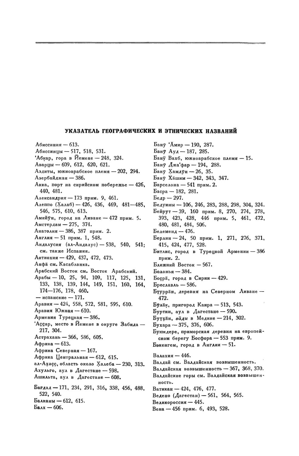 Указатель географических и этнических названий