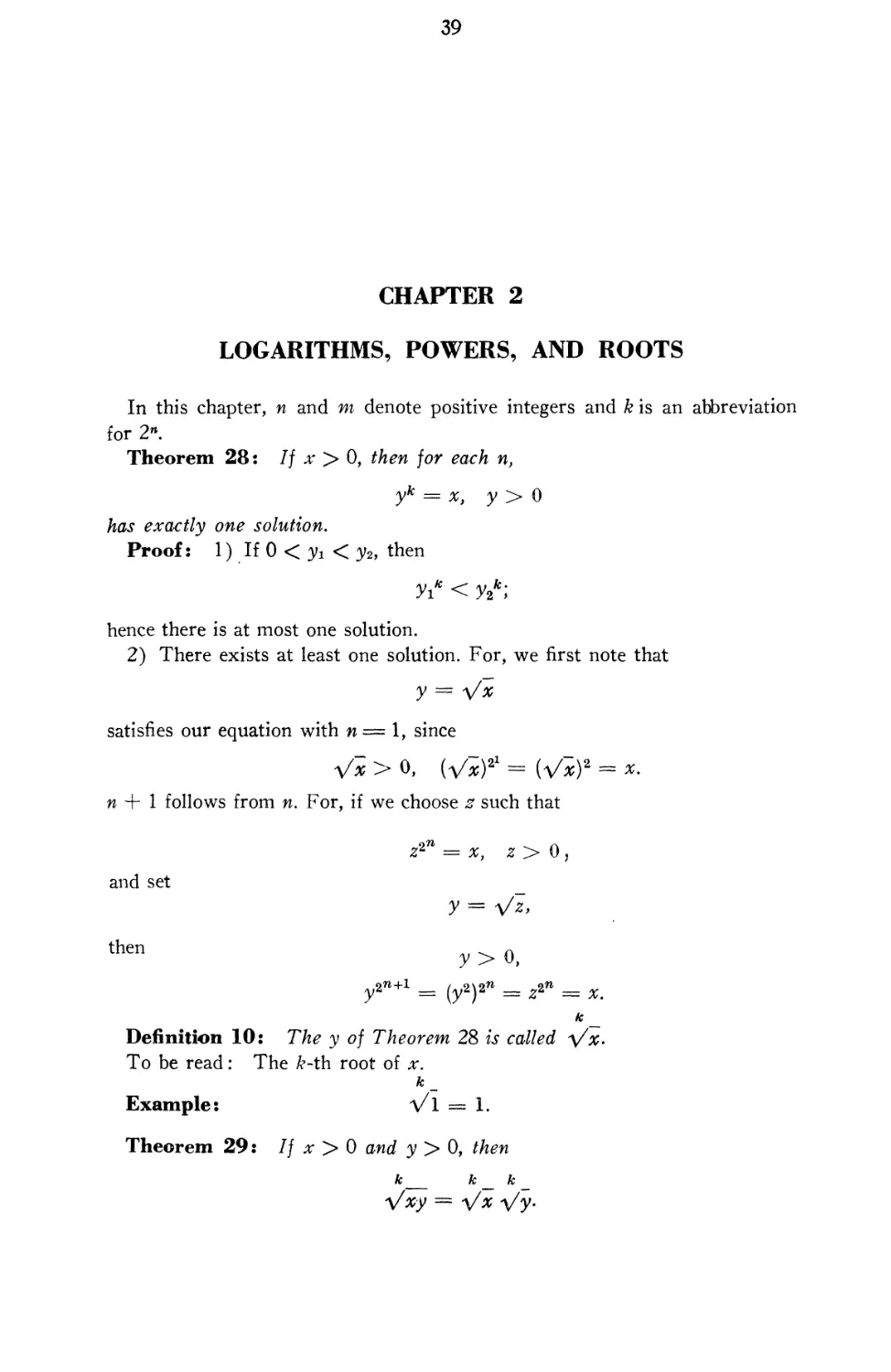 Chapter 2 Logarithms, Powers, and Roots