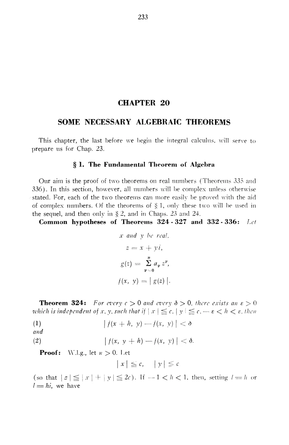 Chapter 20 Some Necessary Algebraic Theorems