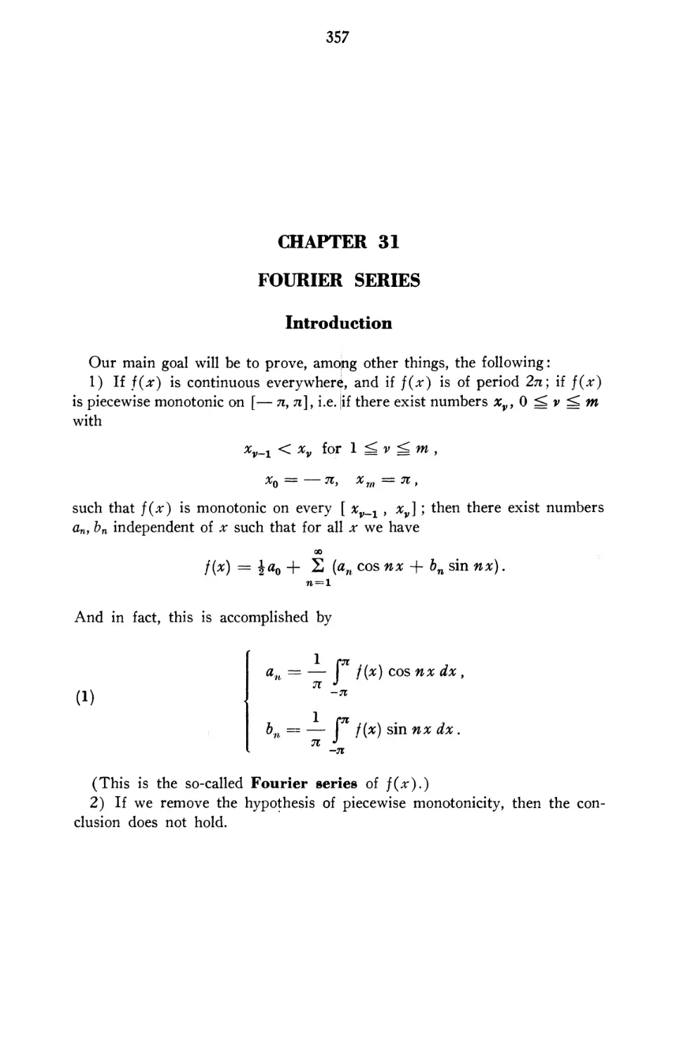 Chapter 31 Fourier Series