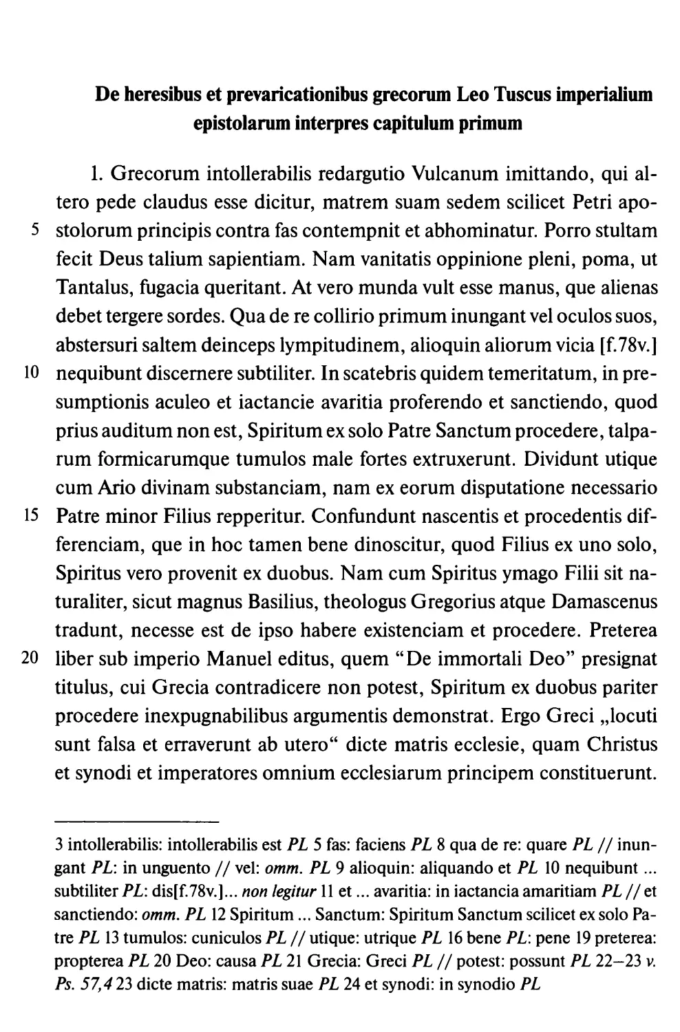 Leo Tuscus. De heresibus et prevaricationibus grecorum