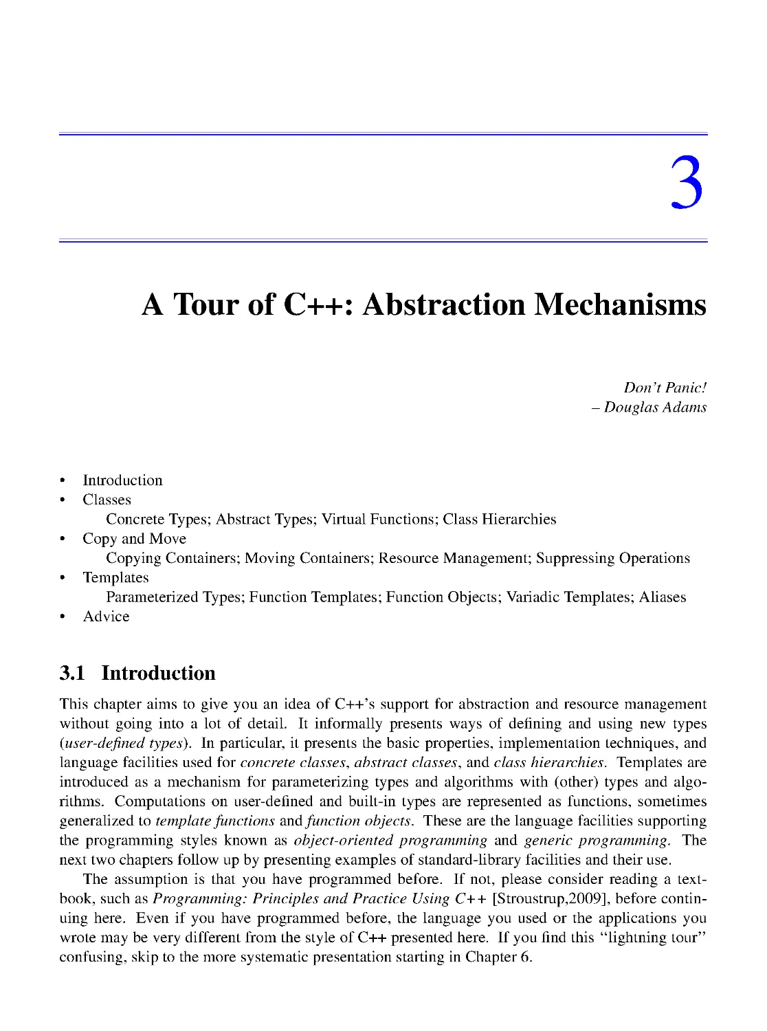 3. A Tour of C++: Abstraction Mechanisms