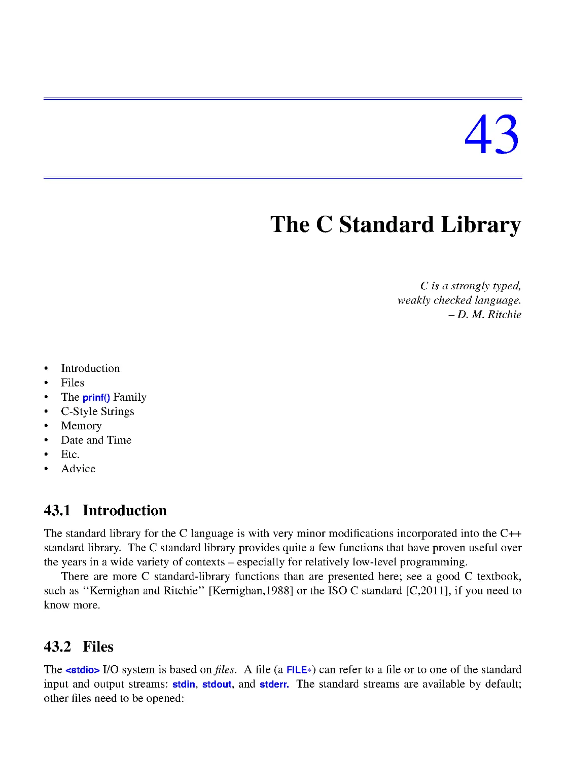 43. The C Standard Library