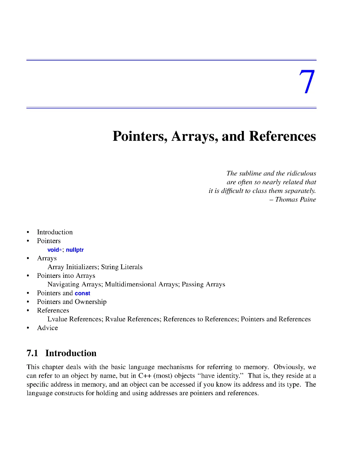 7. Pointers, Arrays, and References