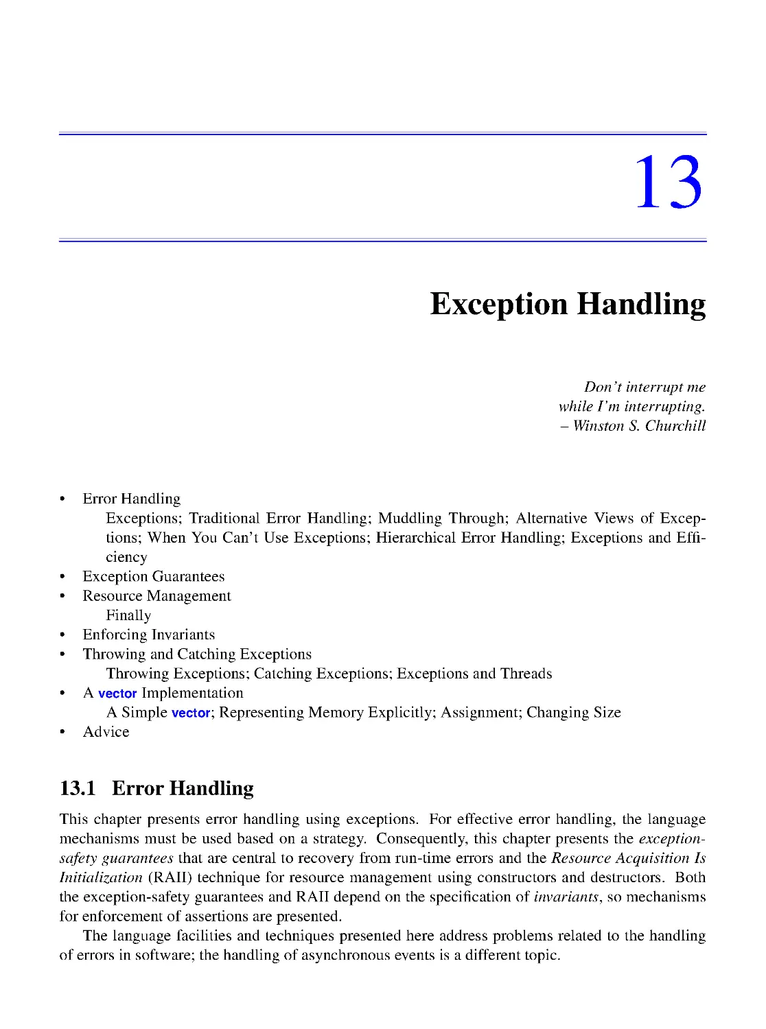 13. Exception Handling
