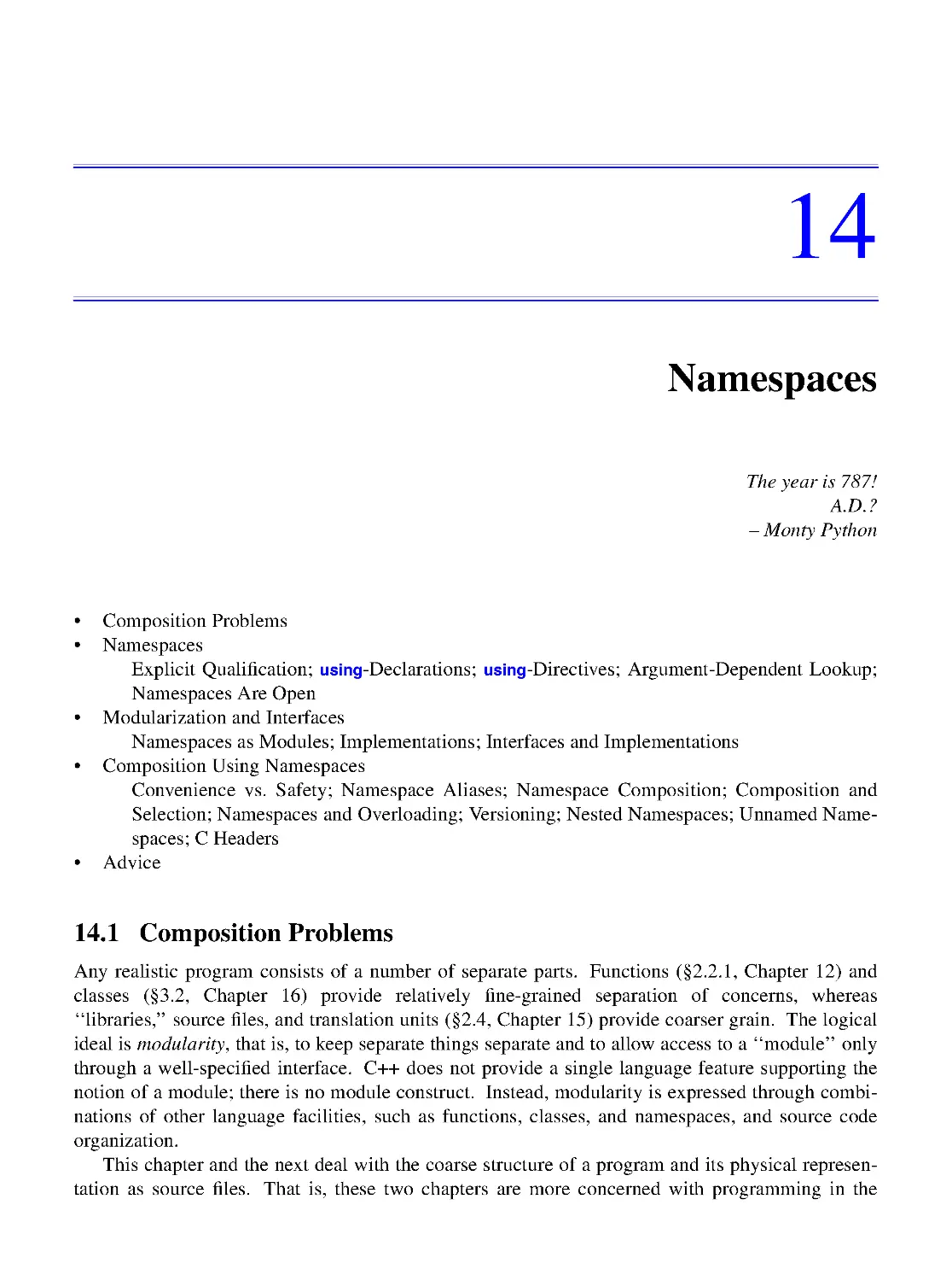 14. Namespaces