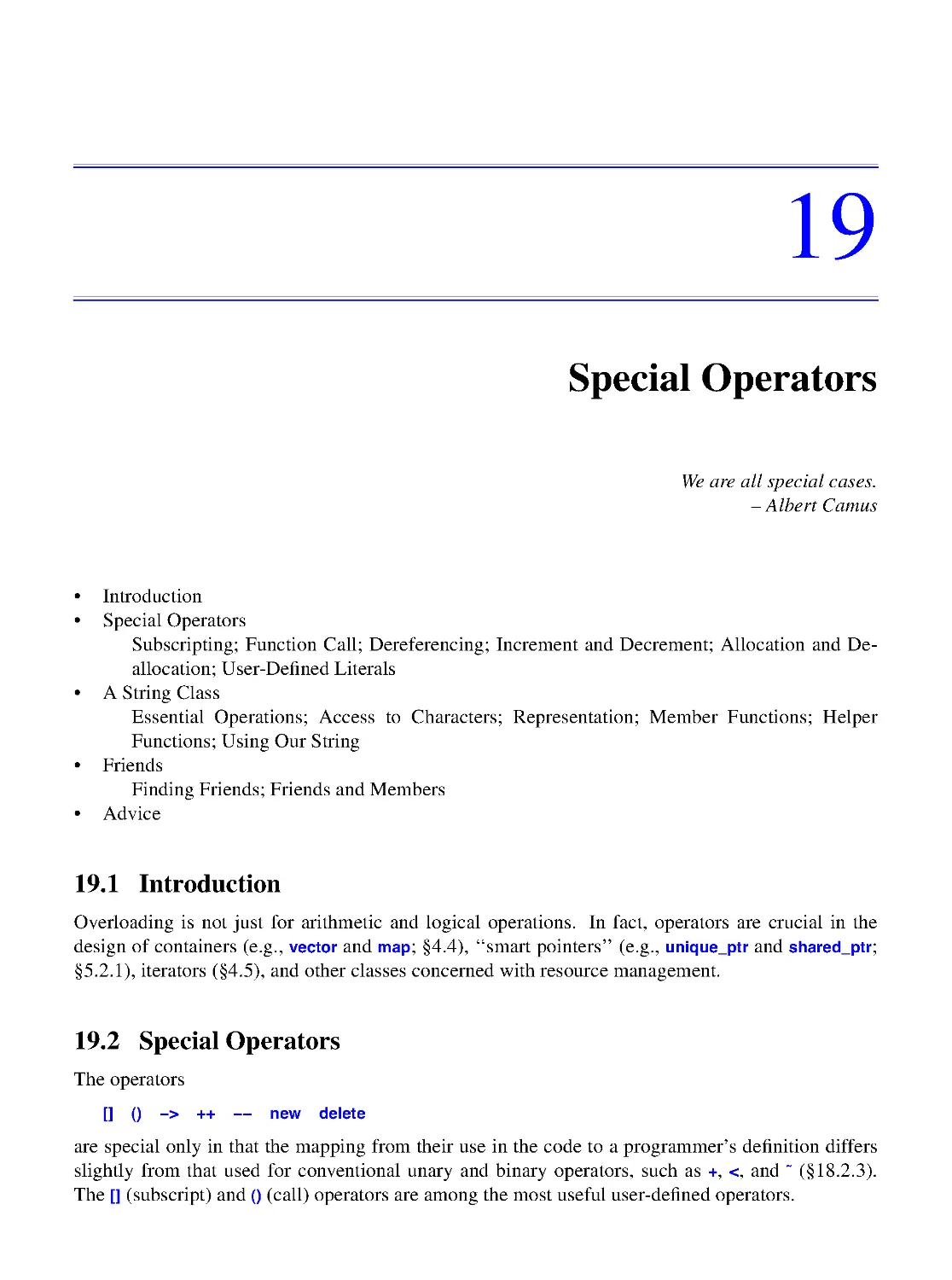 19. Special Operators
