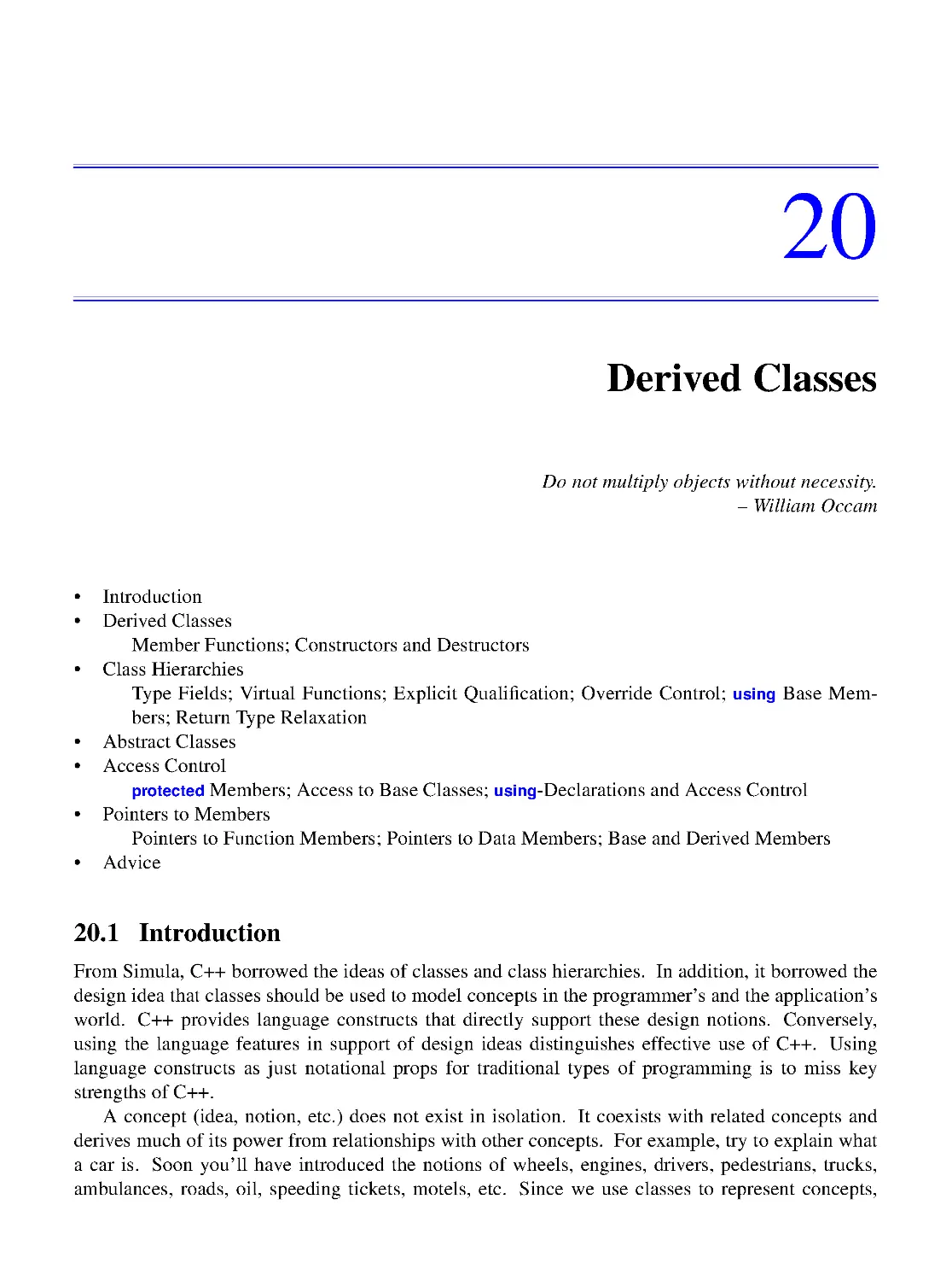 20. Derived Classes