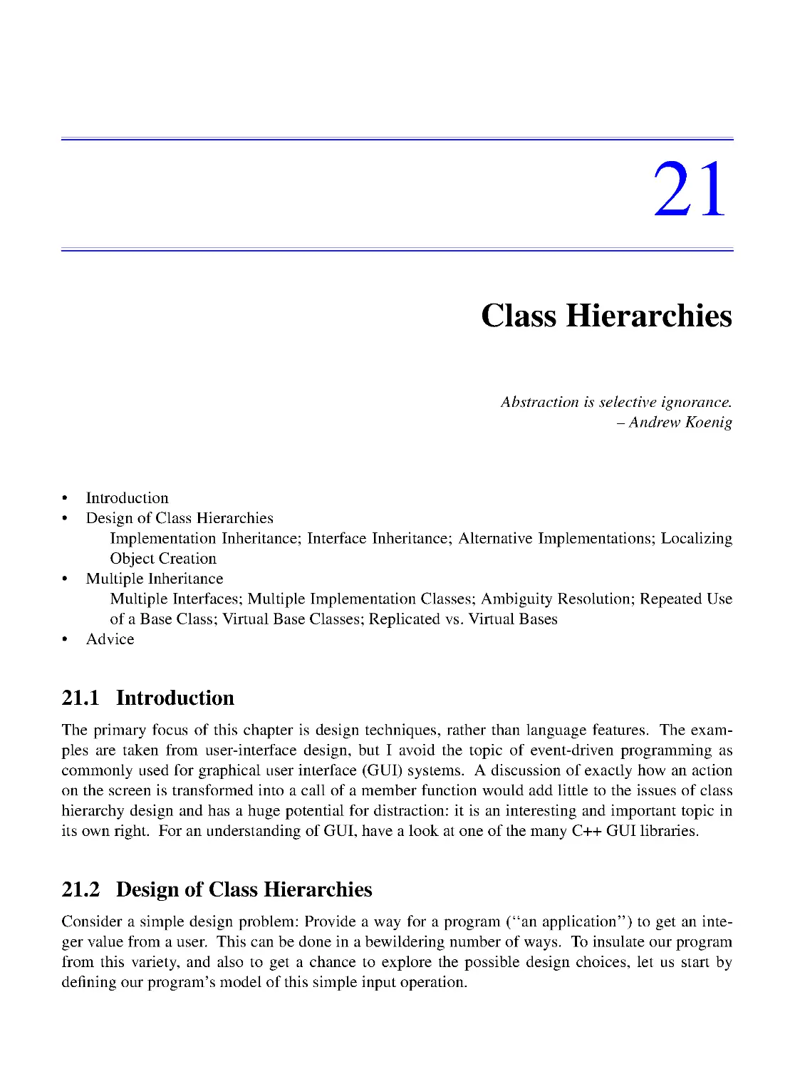 21. Class Hierarchies