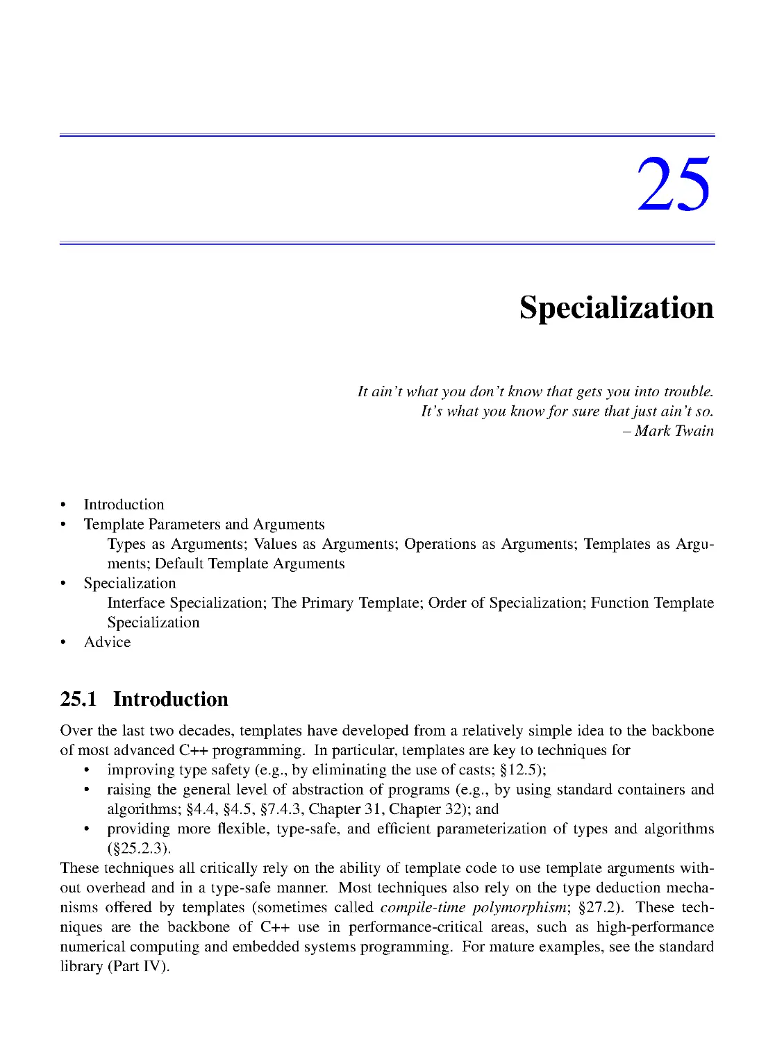 25. Specialization
