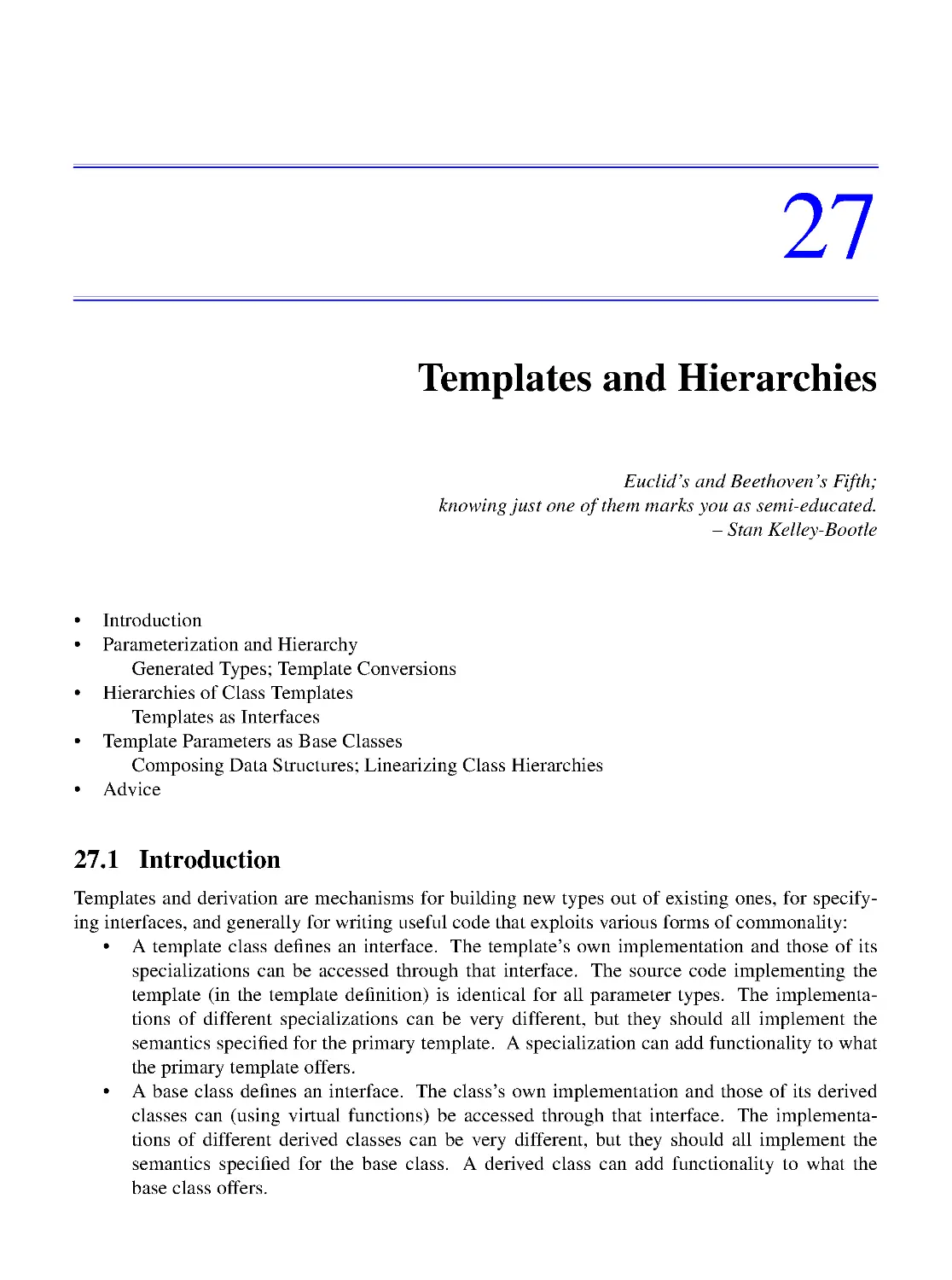 27. Templates and Hierarchies